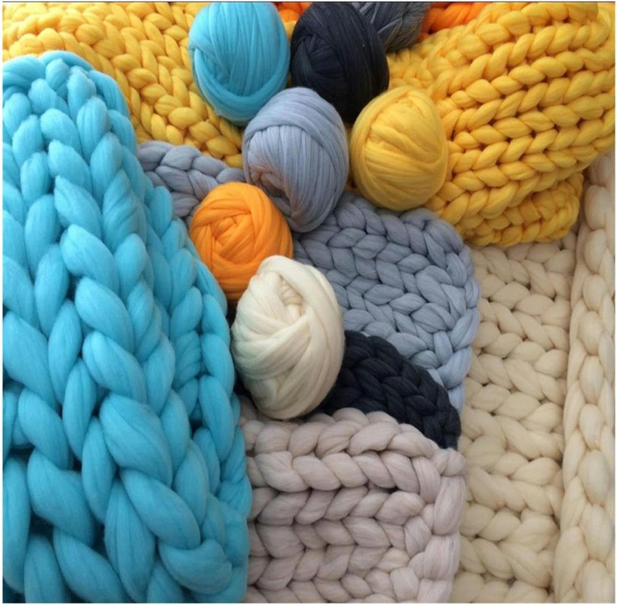 Ovillo de lana supergruesa de 1000 g y 2,2 lb, para tejer a mano o con los brazos, para mantas, para decorar paredes del hogar, color naranja