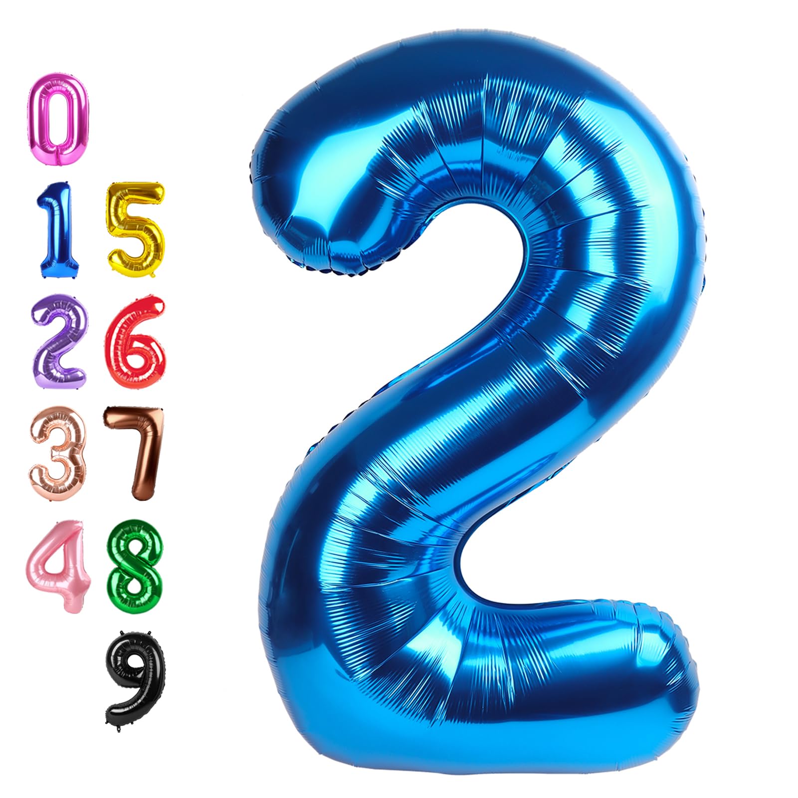 Number Balloons 2 Balloon 40 inch Dark Blue for 2nd Birthday Decoration