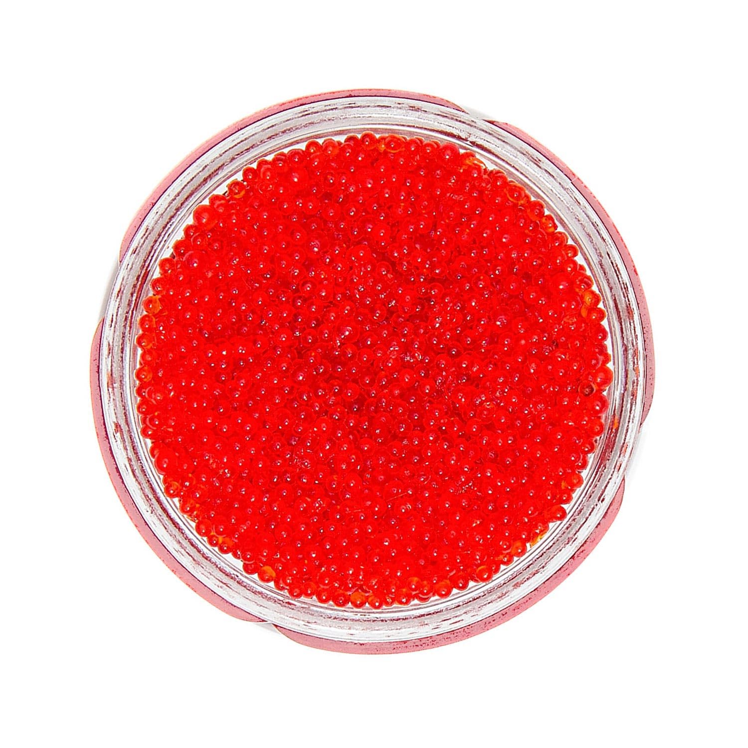 Genki Red Tobiko Flying Fish Roe – Premium Wild-Caught Taiwanese Caviar with Crisp “Pop” Texture for Sushi, Nigiri & Garnishes (50g Glass Jar)