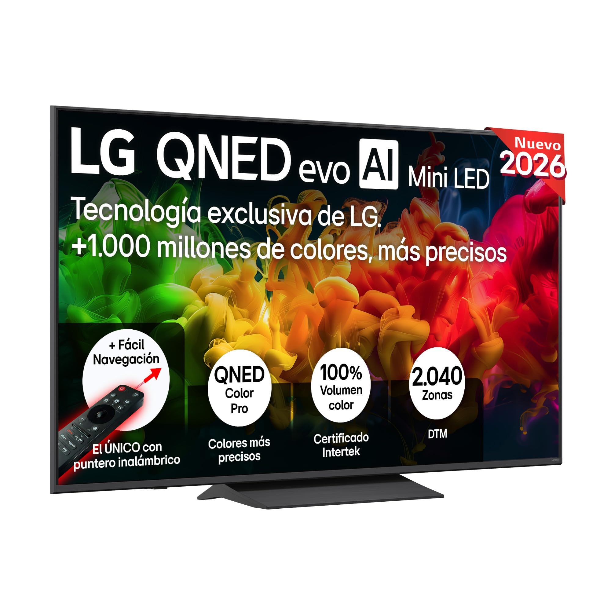 LG 65QNED81B6A - Smart TV QNED EVO MiniLED 4K UHD 65 Pulgadas, Sin Reflejos al 94%, webOS 26 AI Copilot, Procesador Inteligente α7 AI Processor 4K Gen9, HDR10, 4K Super Upscaling, Dolby