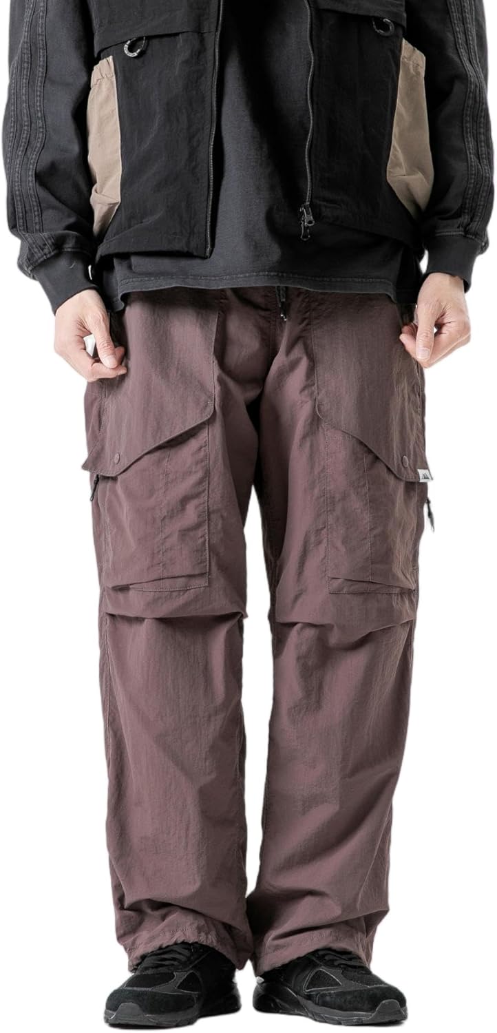 Parachute Cargo Pants Men Women–Lightweight&Fleece Lined Quick Dry Joggers Drawstring Tactical Pants for Hiking