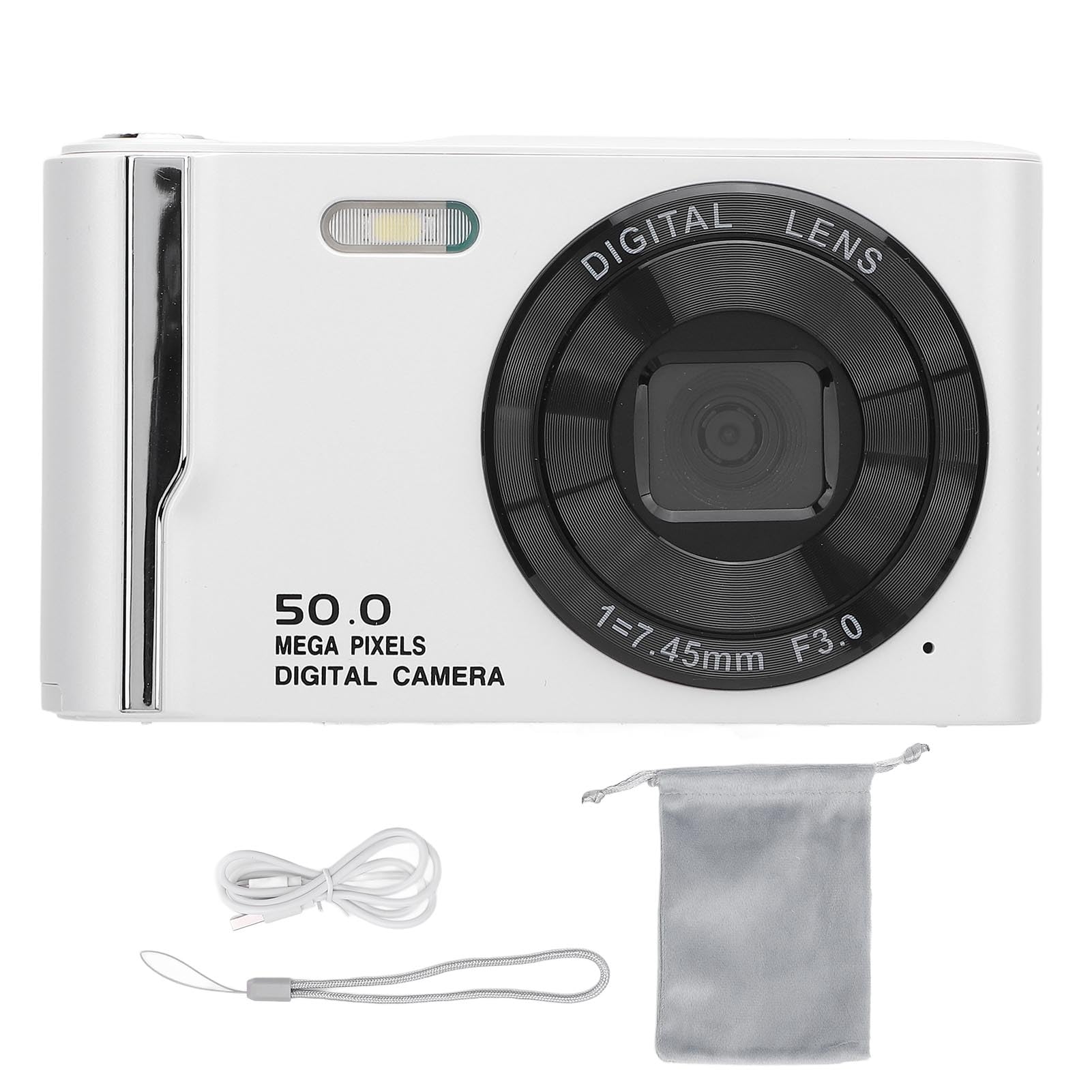 Aparat Cyfrowy 4k 50MP, 4k Kamera do Vlogowania z 2,8-calowym Ekranem LCD, 16-krotnym Zoomem Cyfrowym, Kompaktowym Aparatem Retro z funkcją Anti Shake Autofocus i lampą błyskową