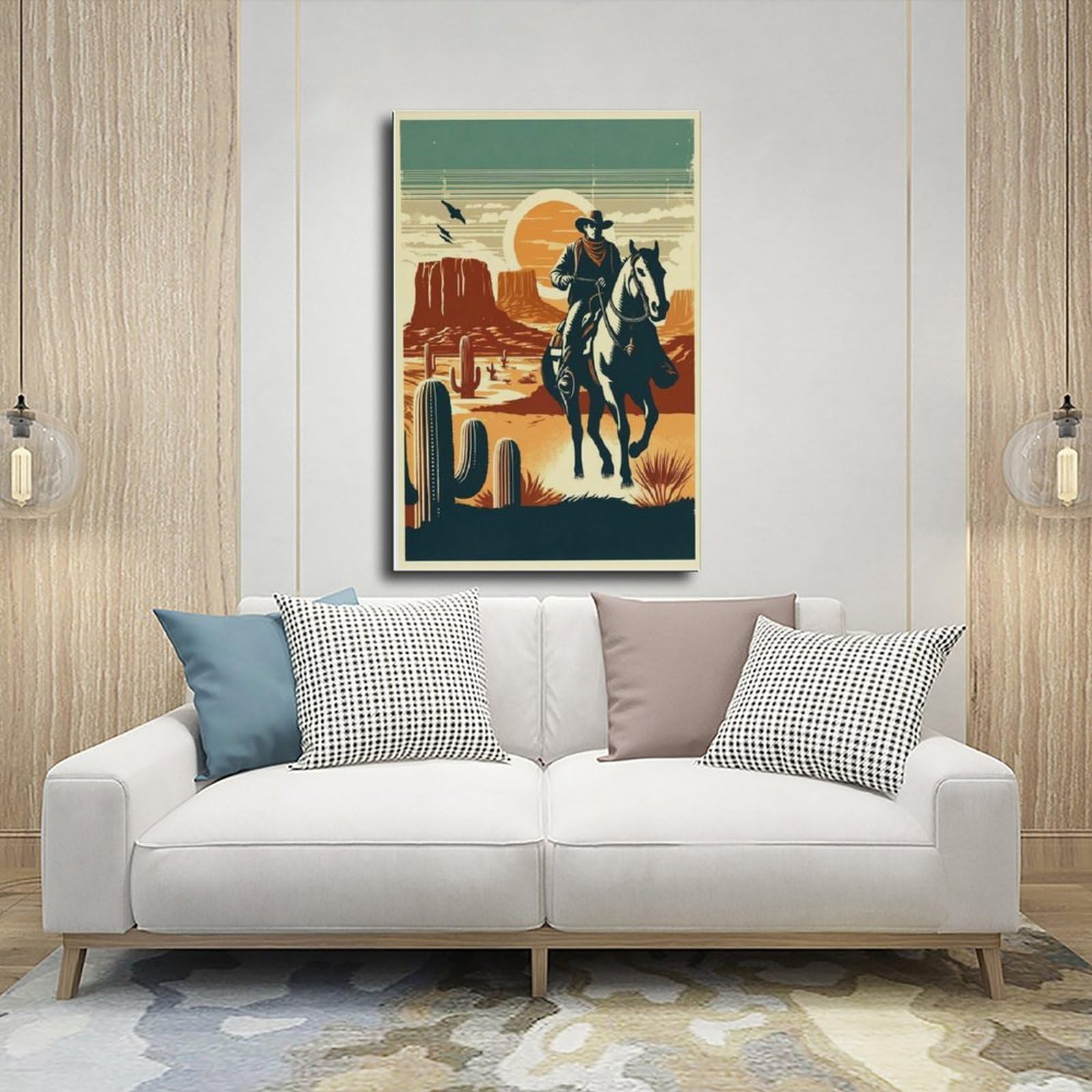 NFFBGFD Póster en lienzo de El oeste americano y el salvaje oeste. (60 x 90 cm)