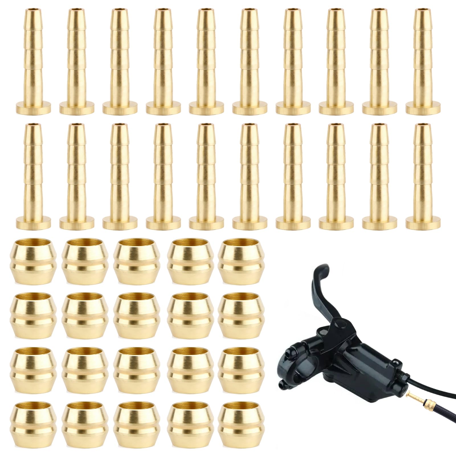 20 Pair Disc Brake Olive Insert Set with Hydraulic Brake Hose Connector,Bh59 Olive and Barb, Compatible with Shimano/Avid/Sram Bike Hydraulic Disc Brake Replacement Parts
