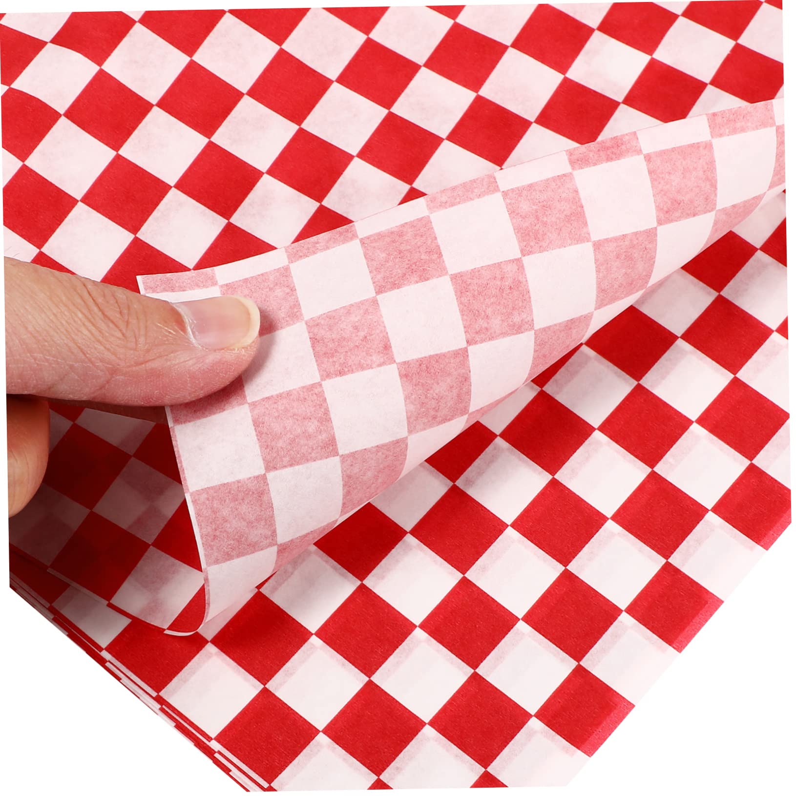 HOLIDYOYO Food Paper Sheets 24pcs Checkered Wax Paper Grease-resistant Perfect for Baking Wrapping