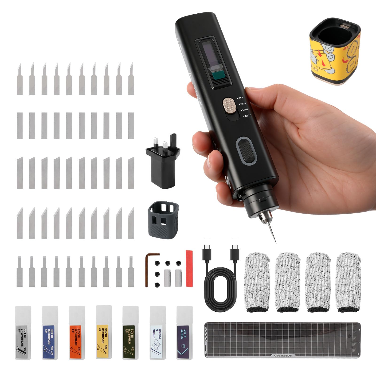 Taglierina a ultrasuoni portatile, 40 KHz 30 W, portatile, ad alta precisione, strumento di taglio sonico per pelle, stampa 3D, acrilico, legno, plastica, fai da te, taglio multifunzionale