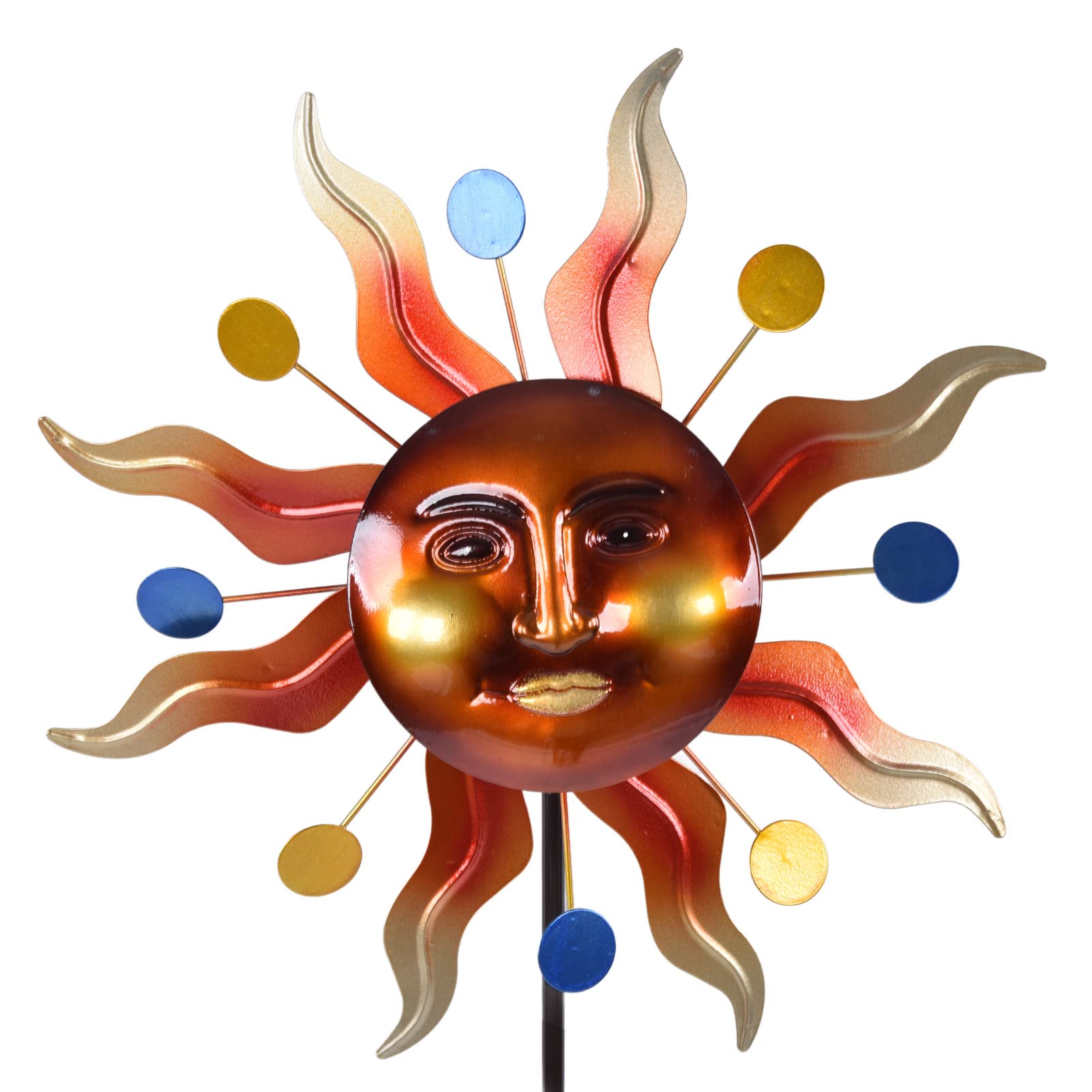 Molino de Viento Solar, Spinner de Viento de Flores Decorativo para Clima de Hierro con estaca de Tierra