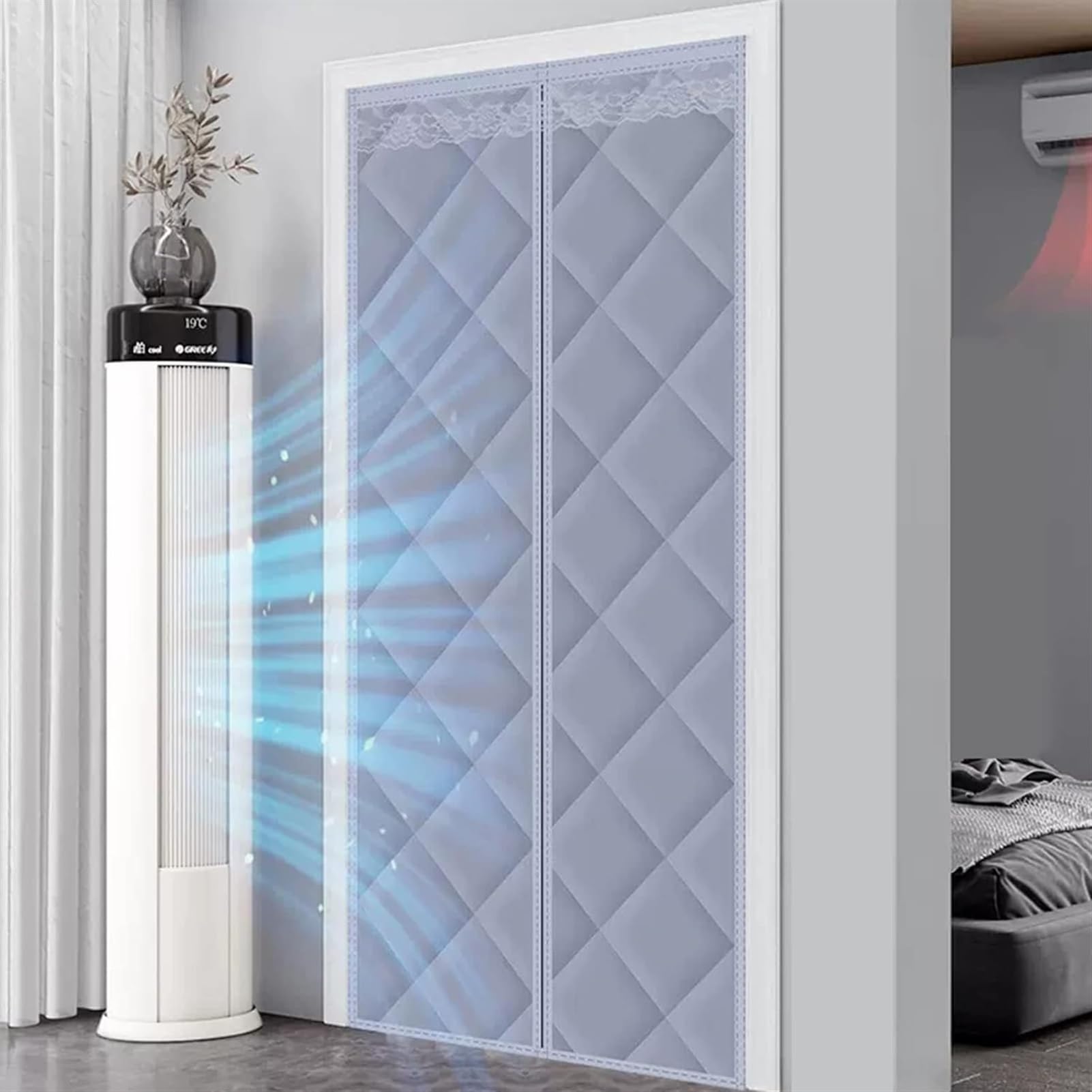 Rideau de porte isolation thermique 80x200 coupe-vent pour stopper le froid
