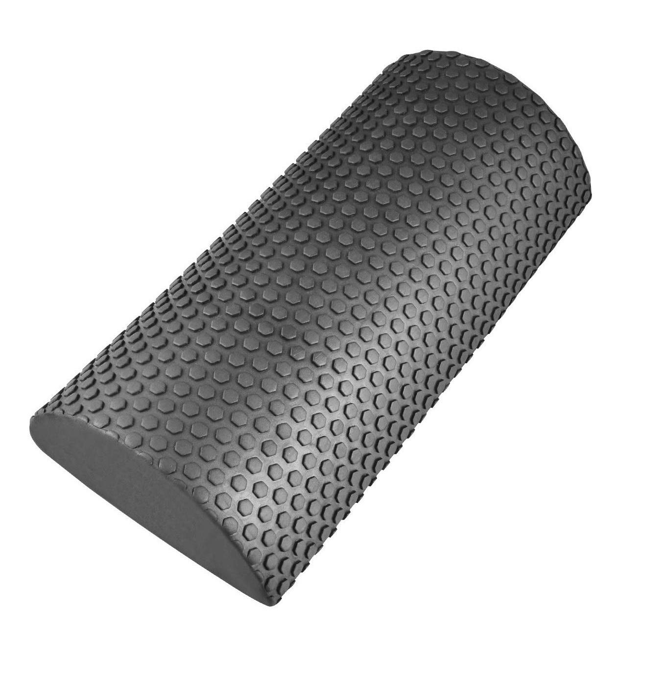IRIS Fitness 45 cm Foam Roller Yoga with Massage Floating Point, Half Round Foam Roller for Calf Stretch Foot Exercise Pilates Neck (Black)-picture-14
