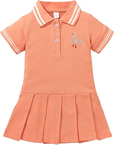 Amazon Com Mlpeerw Toddler Baby Girl Sport Tennis Dress Summer Short Sleeve Collar Button Pleated A Line One Piece Dress Skirt Outfit Clothing Shoes Jewelry