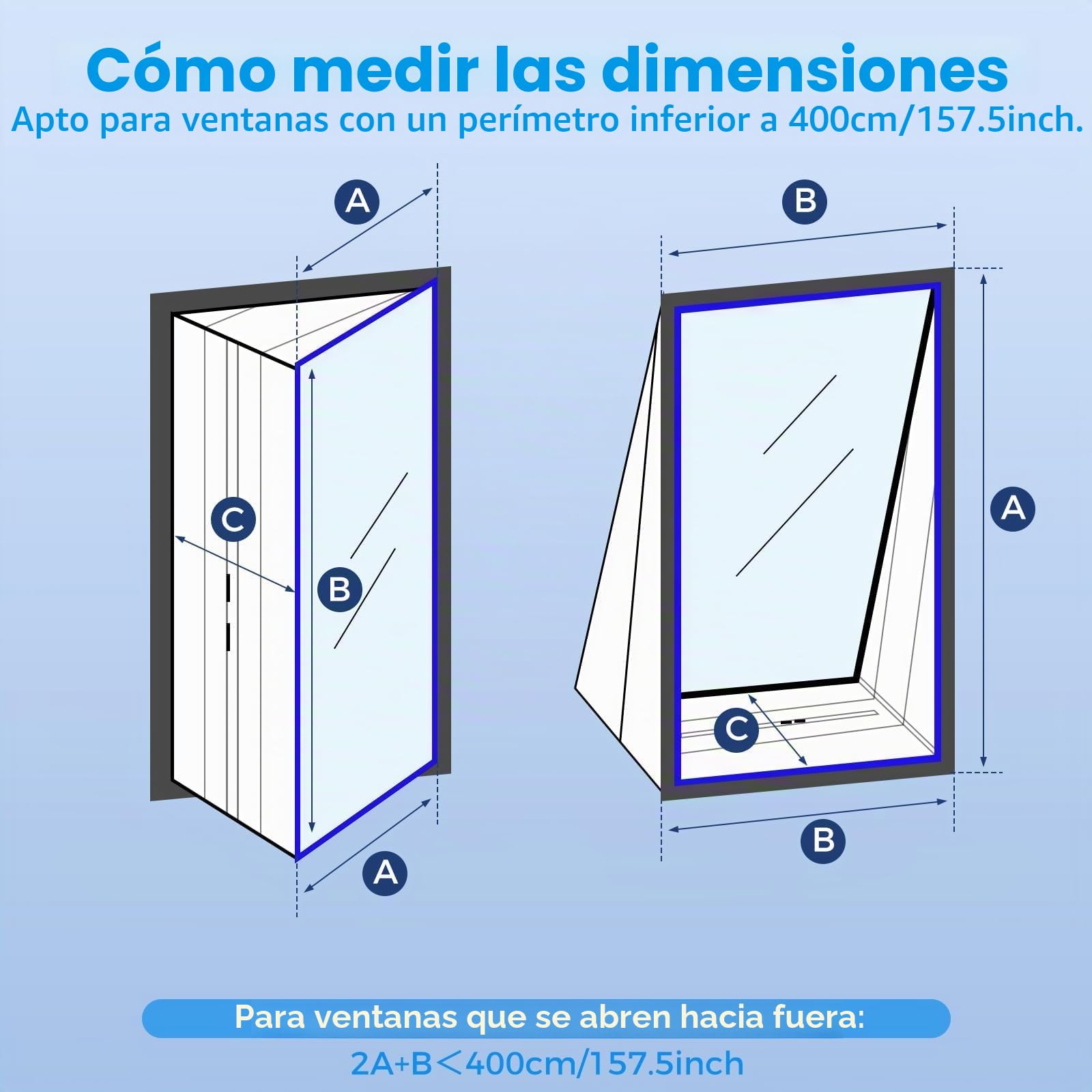 Cubierta Aislante de Tela para Ventanas 400CM para Aparatos De Aire Acondicionado Portátiles y Secadoras. Fácil Instalación con Cremallera y Cinta Adhesiva. Evita Aire Caliente