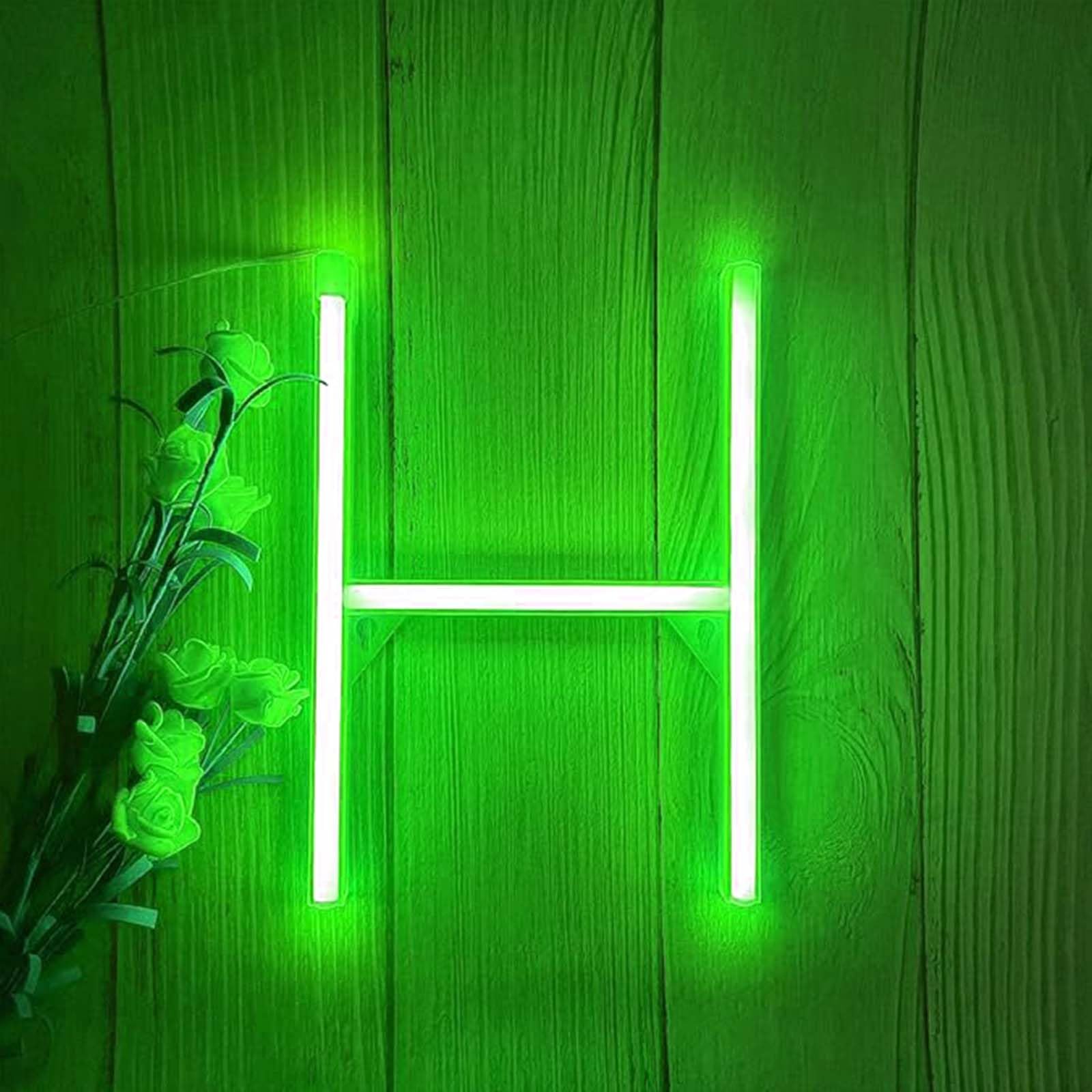 Green Neon Light for Personal & Commercial Use - 3AA Battery/USB Powered LED Sign for Holiday Retail DIY Projects(Letters H) — image 1