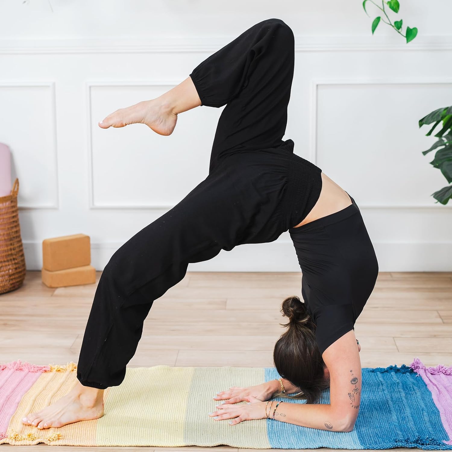 Lotus and Luna Women's Harem Pants Thai Pants for Beach & Lounge High Waisted Flowy Boho Pants Genie Pants Yoga Pants - Image 7