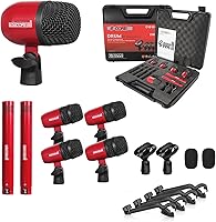 Vista 11 de 5 CORE Kit de micrófono de batería de 7 piezas, micrófonos de batería de metal, Tom/Snare y Cymbals Profesional con cable, incluye soporte