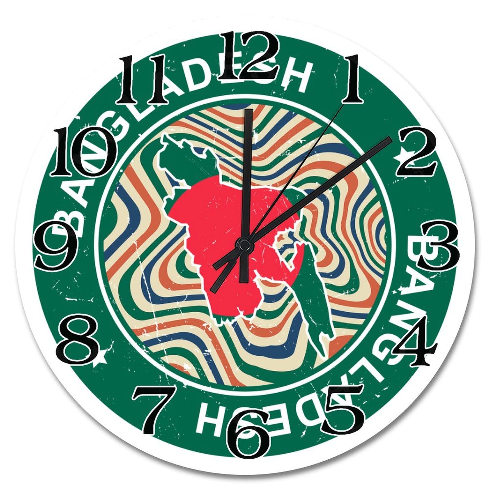 Grande horloge murale Bangladesh rustique pour décorer la chambre