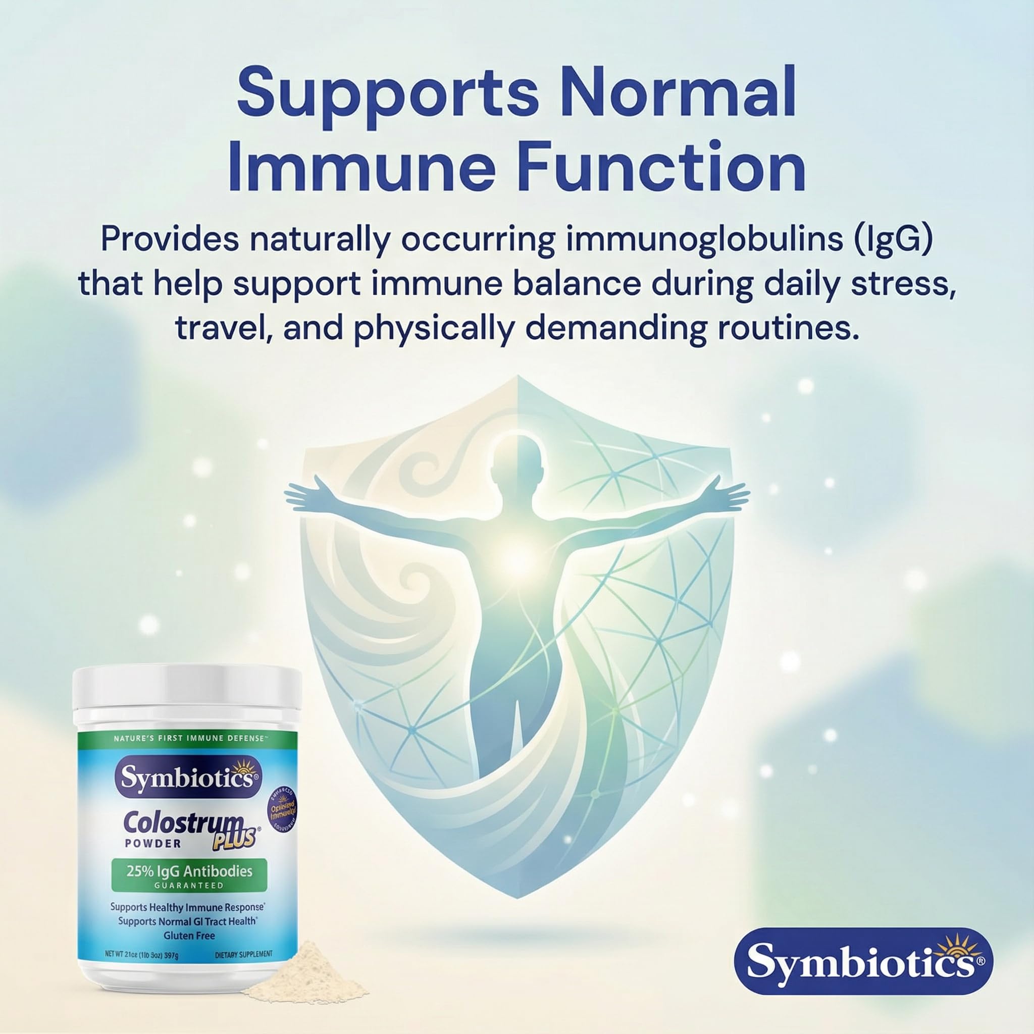 Symbiotics Colostrum Plus Powder 21 oz Immune & Muscle Recovery Support, 25% IgG Immunoglobulins, Gut Health & Training Resilience, Unflavored, Gluten Free - 21 oz — Amazon image 4