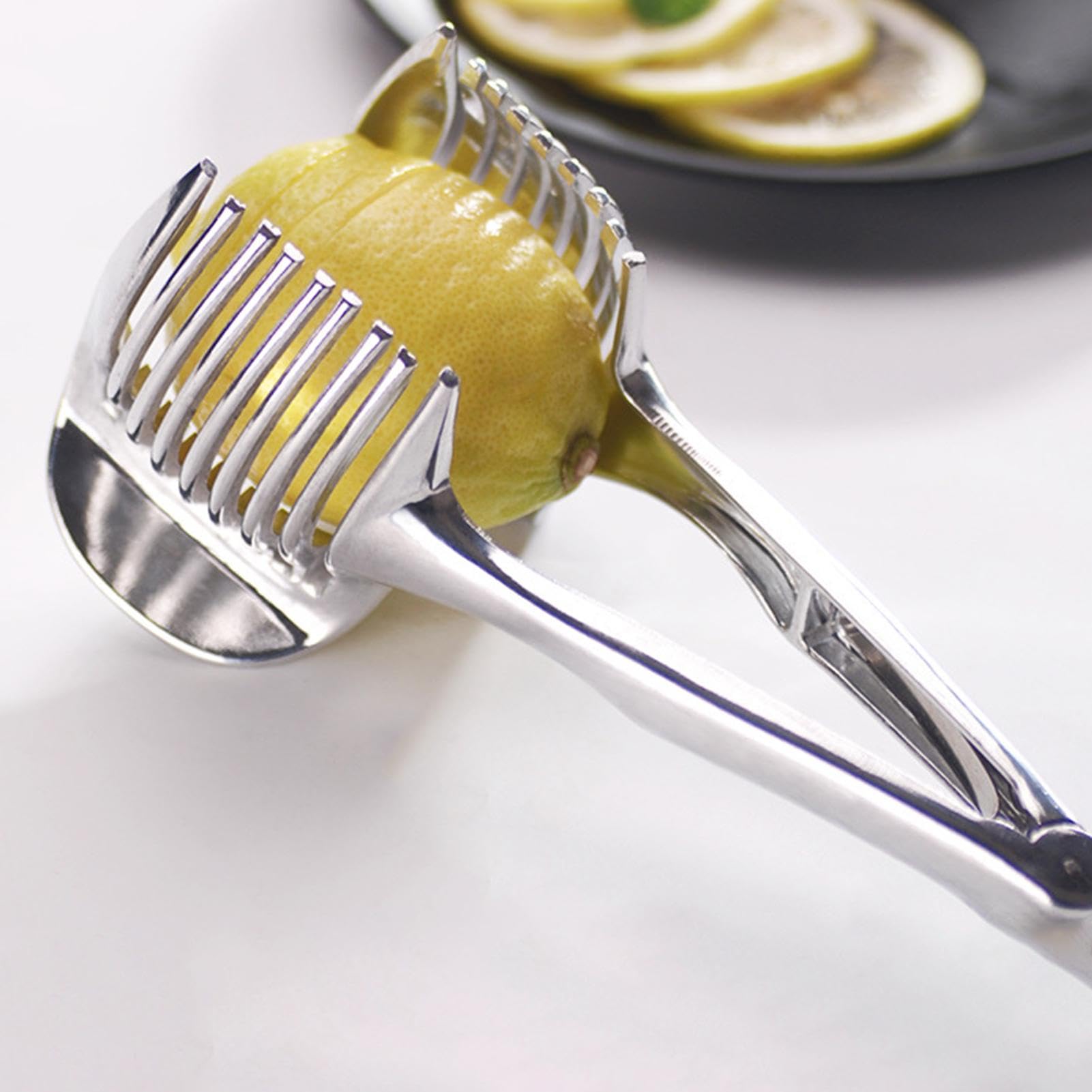 Affetta Pomodori, Affetta Limoni, Pinza Per Frutta Rotonda Multifunzionale E Pratica Pinza Per Cipolle In Acciaio Inox Semplice Affettaverdure Utensile Per Kiwi E Verdure Utensile Da Cucina 90849543