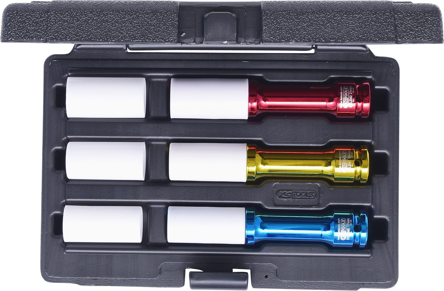 KS Tools 515.1040 Serie di Bussole per Avvitatori ad Impulsi, Extra Lunghe, 6 Pezzi17-21 mm, 1/2"