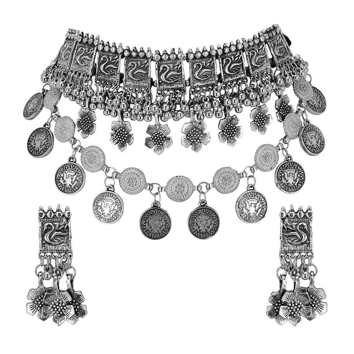 Foxy Trend German Silver Traditional Necklace Set (B08PSJRV4G) Amazon Price History, Amazon Price Tracker