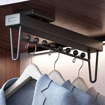 Wardrobe Adjustable Clothes Hanger, Closet Rod for Wardrobe Houseware Clothing Organizer Holder, Shopping Mall Display Stretchable Hangers (Size : 46cm/18.1inch)