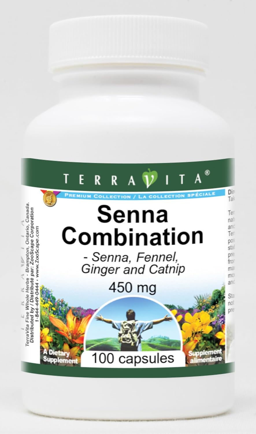 Senna Combination - Senna, Fennel, Ginger and Catnip - 450 mg (100 Capsules, ZIN: 512576) - 3 Pack