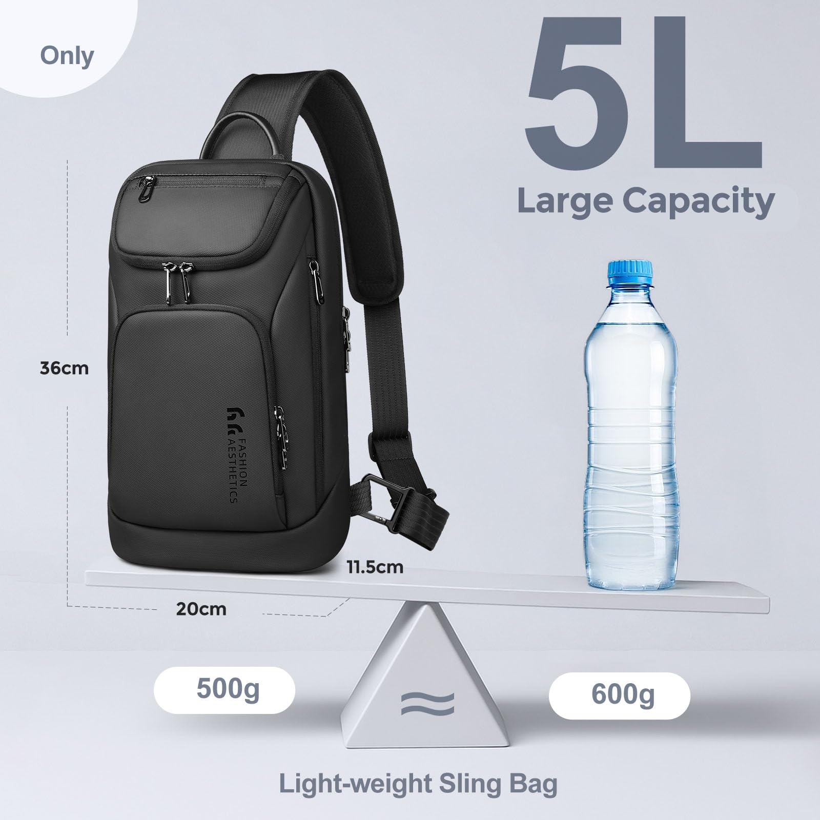 hk Sacoche Homme Bandoulière Léger Sac à Bandoulière pour iPad 11,3 Pouces Imperméable Sac de Poitrine pour Randonnée Voyager Camping Cyclisme