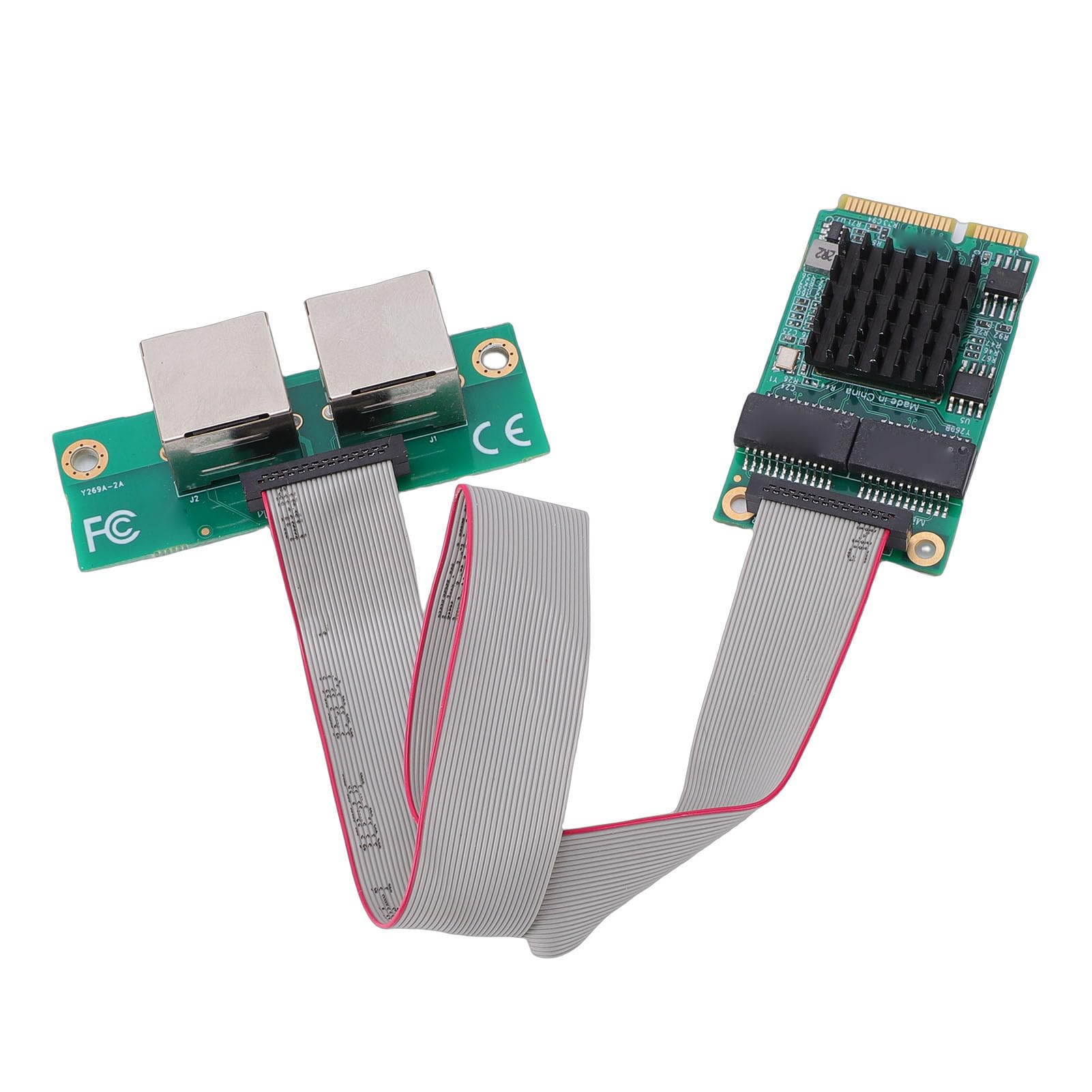 Fockety Scheda Mini PCIe Gigabit Ethernet, Doppie Porte RJ45 Controller I350 10 100 1000 Mbps, Adattatore di Rete PCIe con Frame Jumbo PCI SIG SR IOV VMDq per PC Industriali