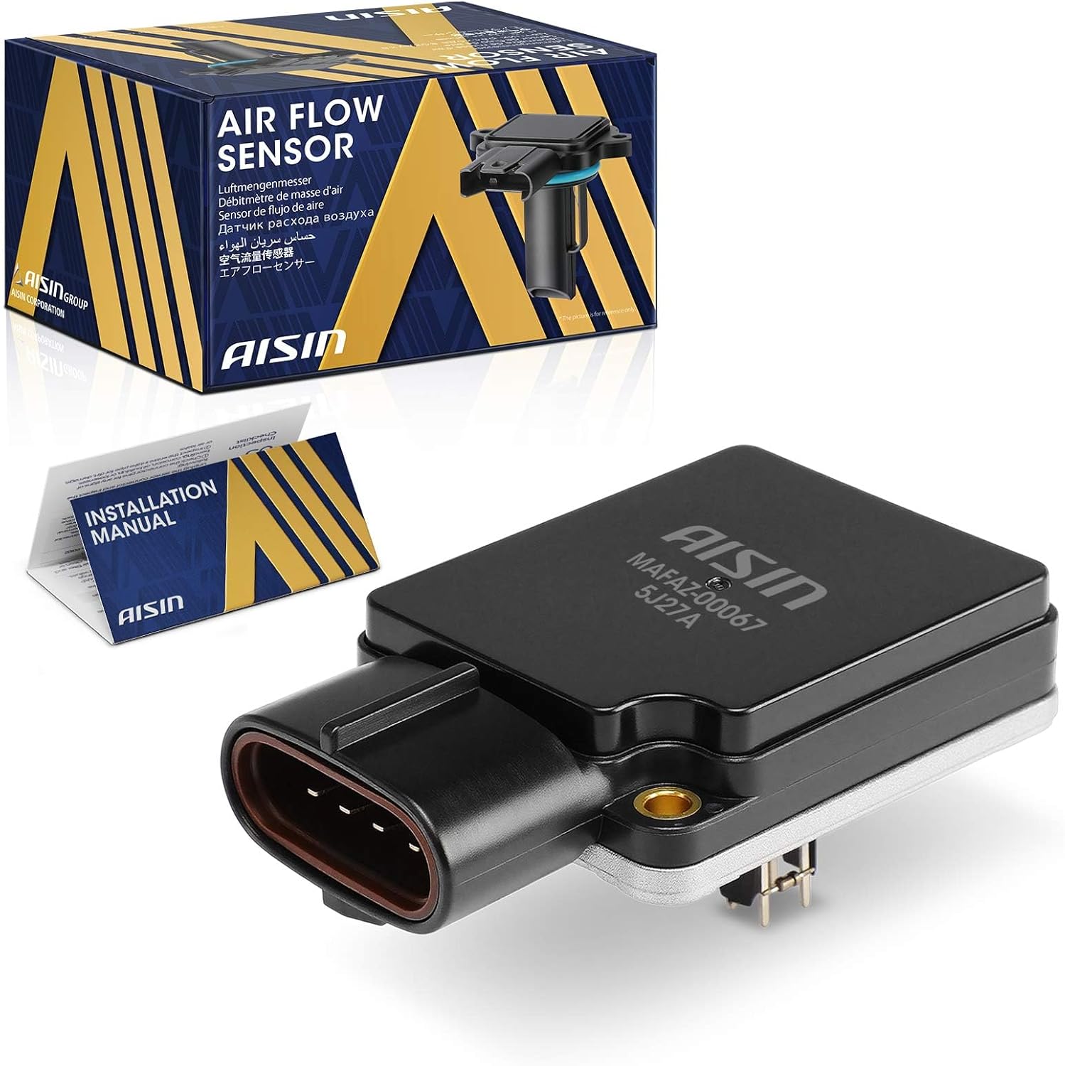 AISIN AFTERMARKET MAFAZ-00067 Mass Air Flow (MAF) Sensor - Compatible with Ford Mustang 94-95, Explorer 91-94, Crown Victoria 92-94, Aerostar 90-95, Lincoln Town Car 91-94 - with 4 Pins