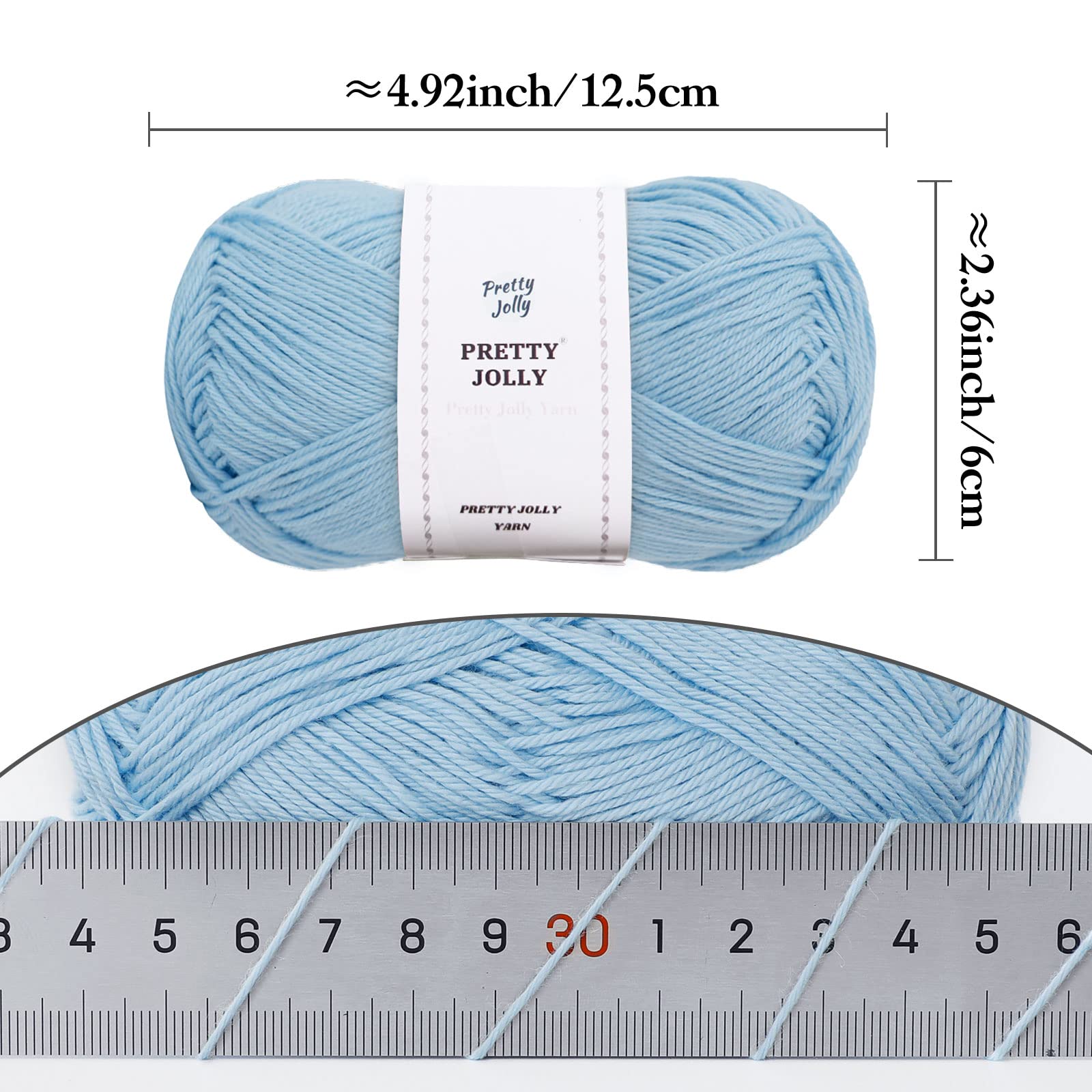 Pretty Jolly 4 Skeins Soft Baby Yarn, 100% Cotton, Crochet & Knitting, 4 Ply, Fingering Weight - Image 2