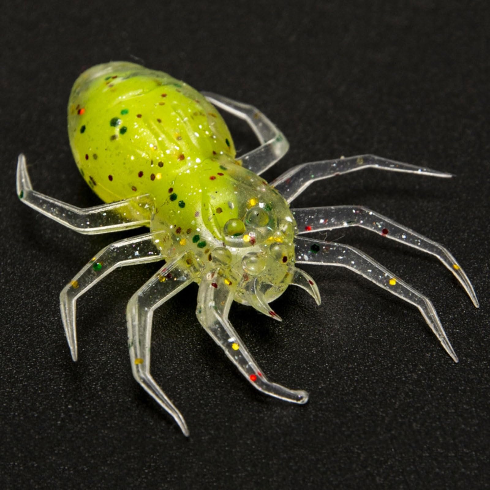 Appâts de pêche, 10 pièces araignées artificielles leurres de pêche résistant aux morsures Paillettes Brillantes appâts Souples appâts Souples Fournitures de pêche(Orange)