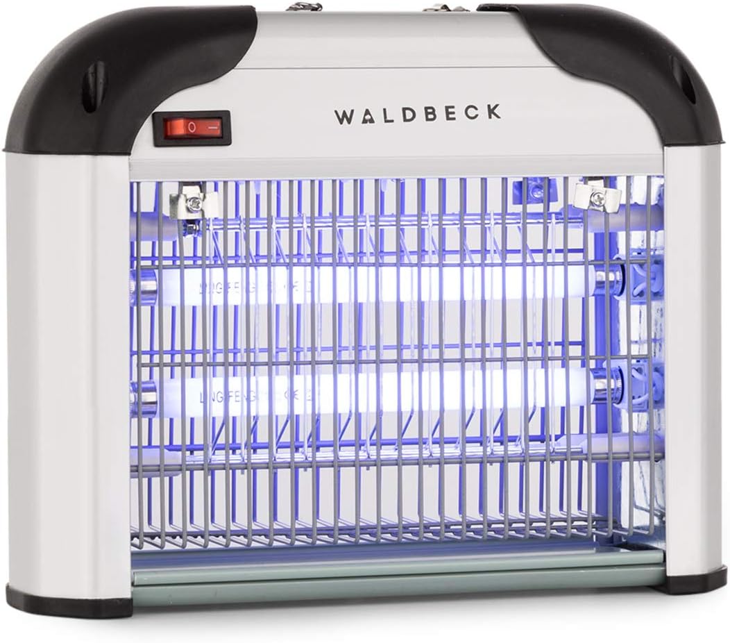 Waldbeck Mosquito Ex Insect Killer - UV Insect Trap, Mosquito Repellent, Without Toxic Chemicals, Odourless and Noiseless, Large Effective Area, Incl. Suspension Chain - Silver, 30 Watt