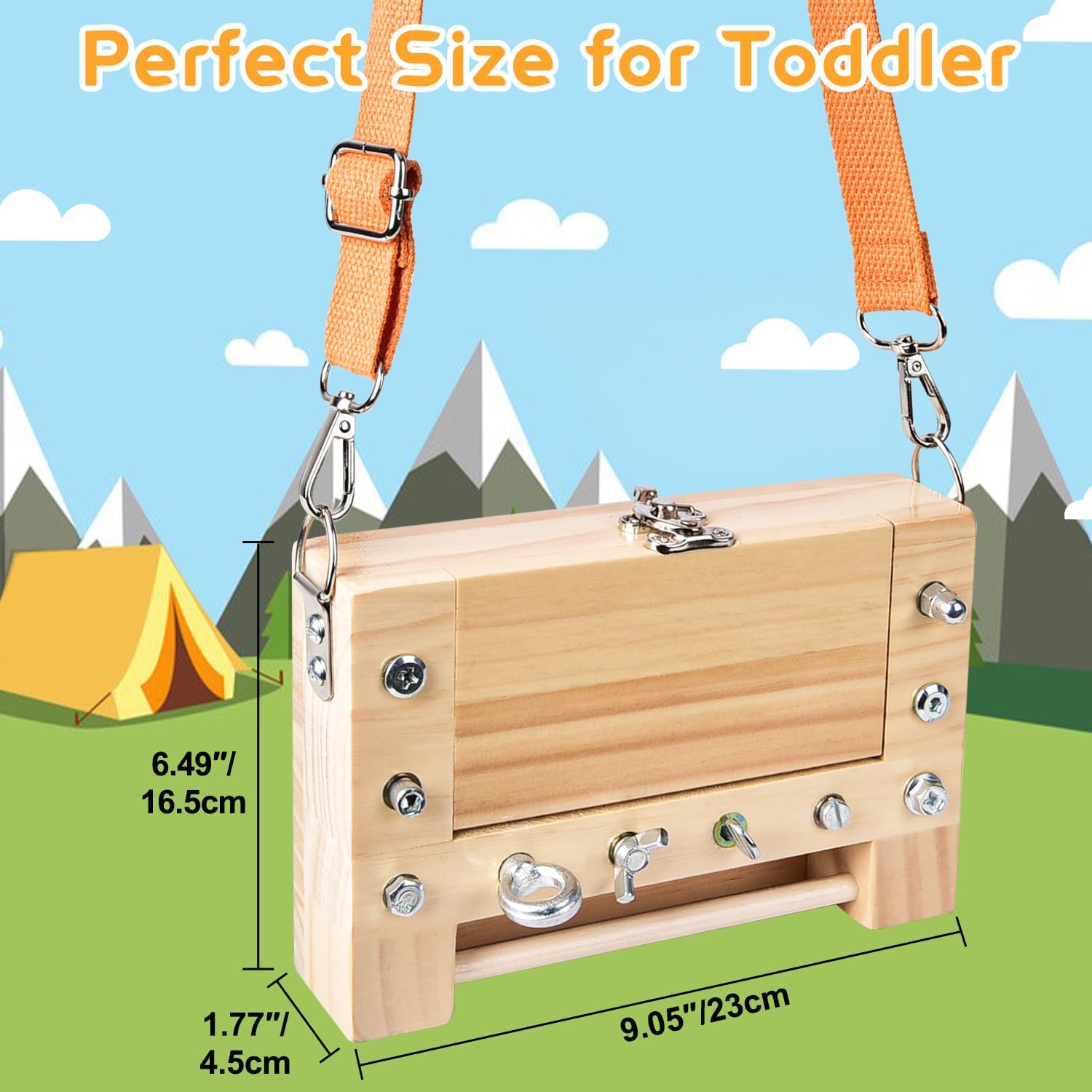 Montessori Screwdriver Board -Lock and Key Toy Set for Kids, Storage Wooden Tools Preschool Toys for 3 4 5 +Year Old, Fine Motor Skills Toys