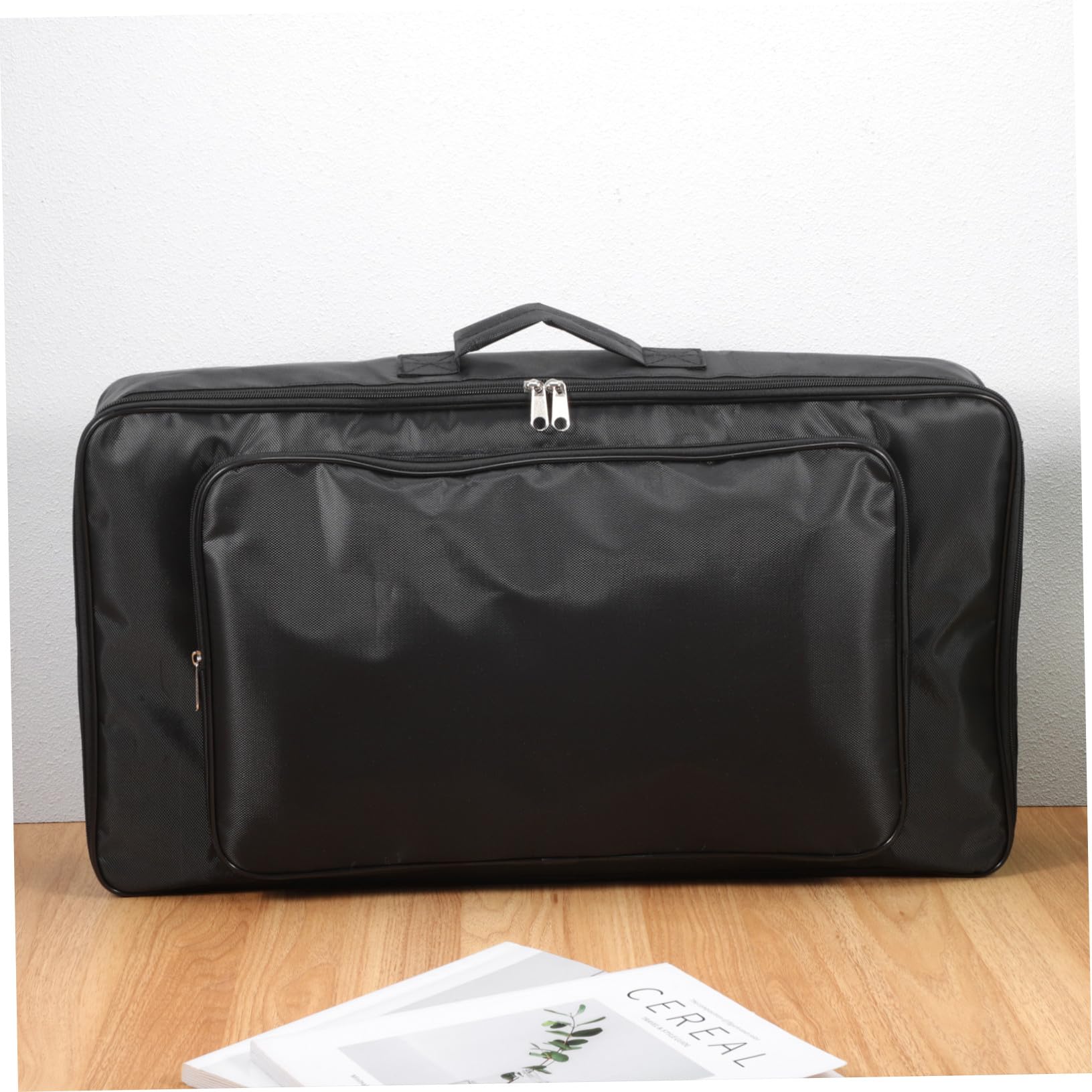 NOLITOY Gitarre Effektpedal Aufbewahrungstasche mit Reißverschluss Strapazierfähiges Nylon Rutschfester Griff Gepolstertes Pedalboard Gigbag Schwarze Tragetasche für Gitarren