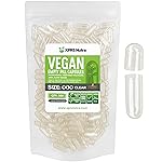 XPRS Nutra Vegan Size 000 Empty Capsules - 500 Count Clear Empty Vegan Vegetarian Empty Pill Capsules - DIY Vegetable Capsule Filling - Veggie Caps Pills