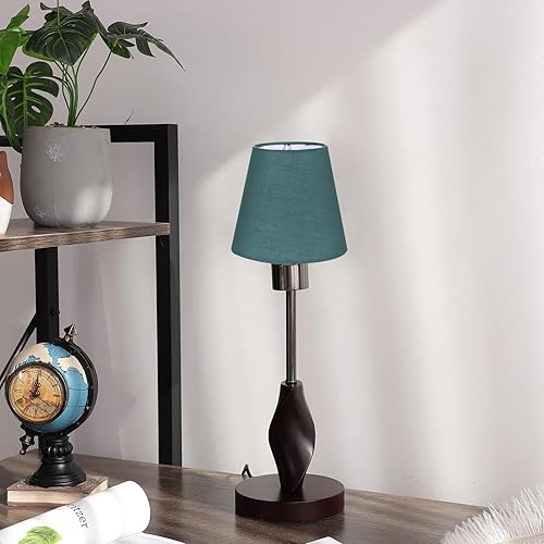 Miniatura 5 de minkissy Accesorios de escritorio Pantalla de tela para lámpara de mesa y luz de pie Verde oscuro Pantalla de lámpara pequeña para el hogar Lámpara