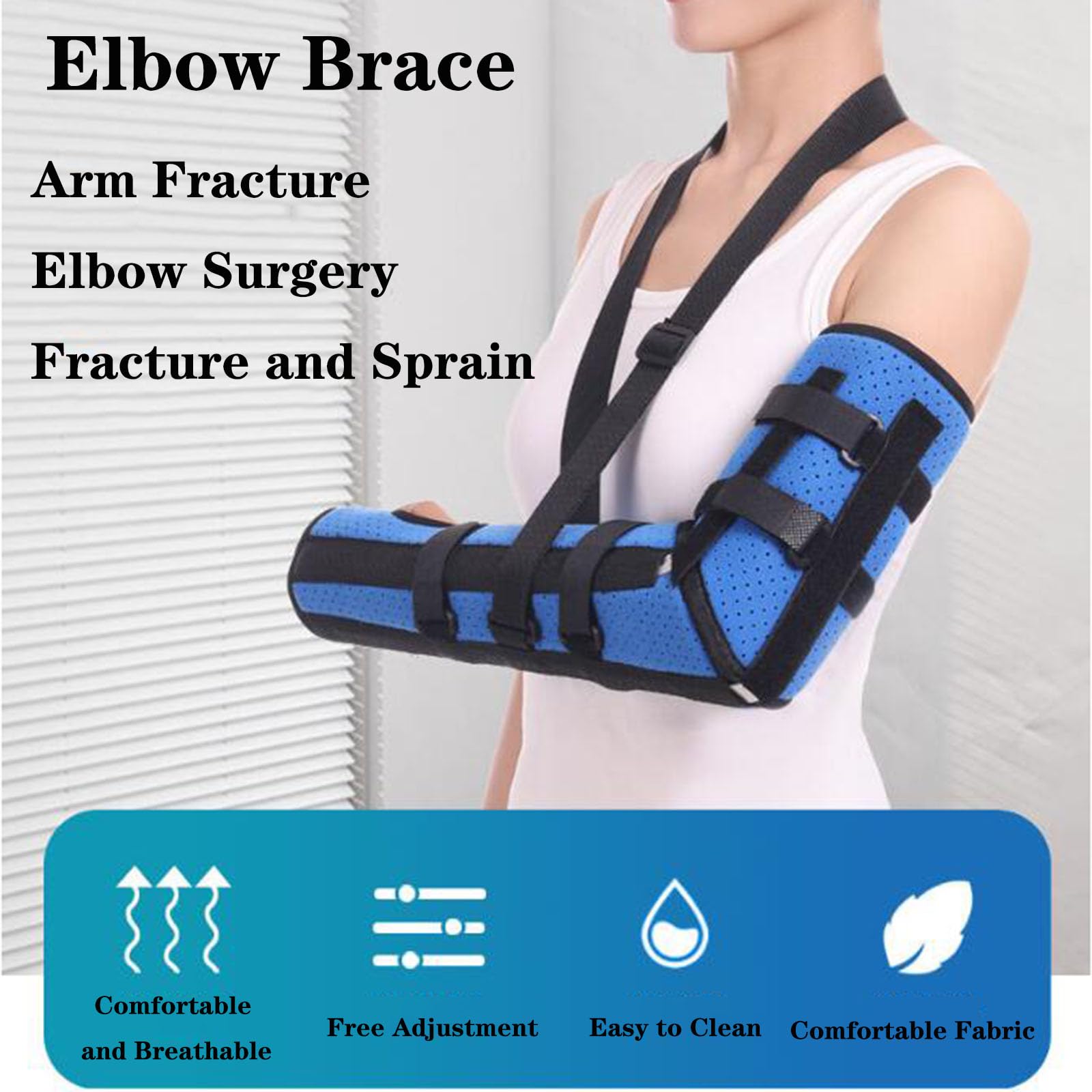 SFKLYU Cabestrillo Brazo Lesiones Hombro Cabestrillo Brazo Rotador Dislocación Codo Acolchada Ajustable y Soporte Esguince, Cabestrillo Inmovilizador Hombro Hombres Mujeres Correas Soporte Brazo,L