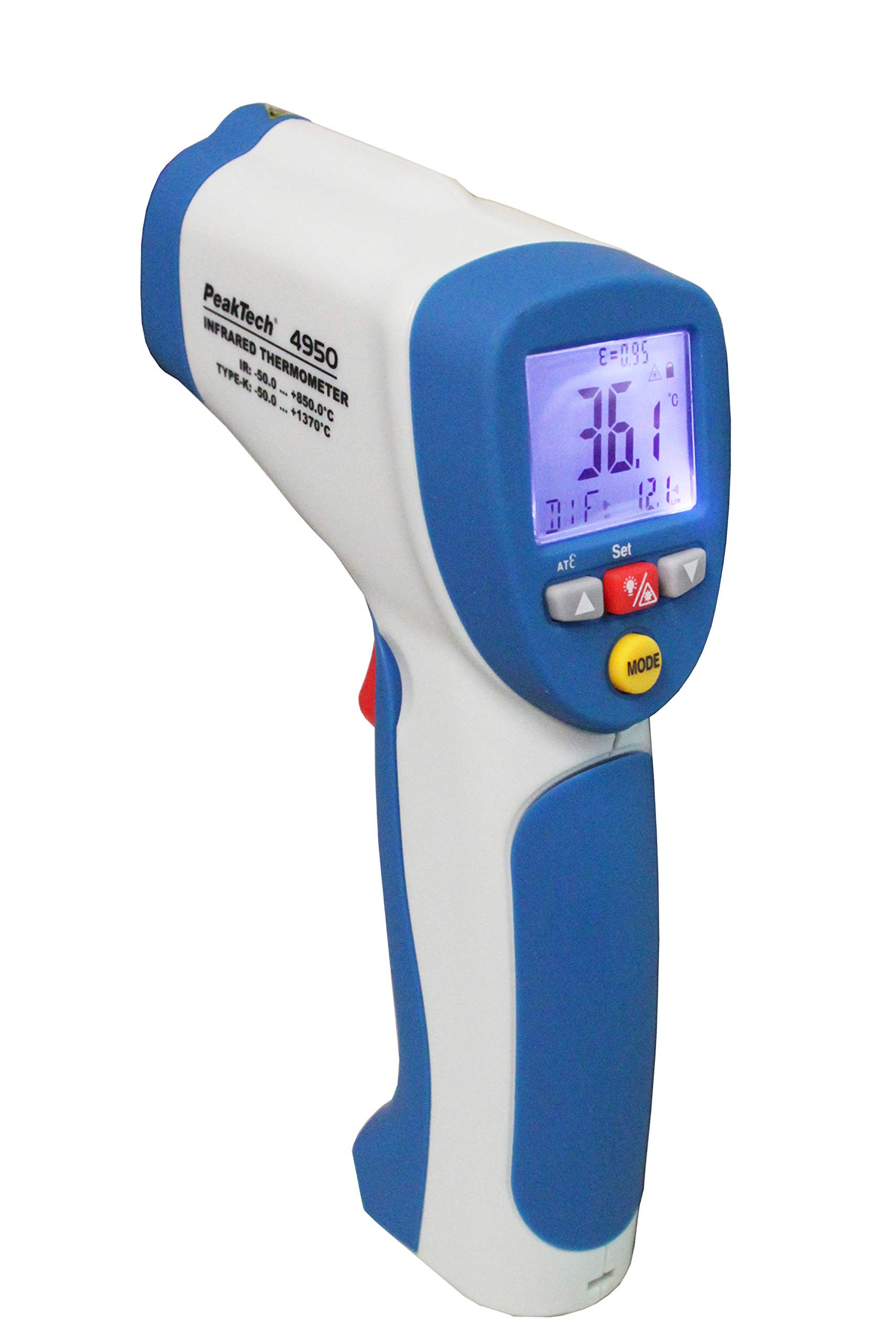 PeakTech 4950 - Infrarotthermometer 850°C IR-Thermometer mit Typ-K
