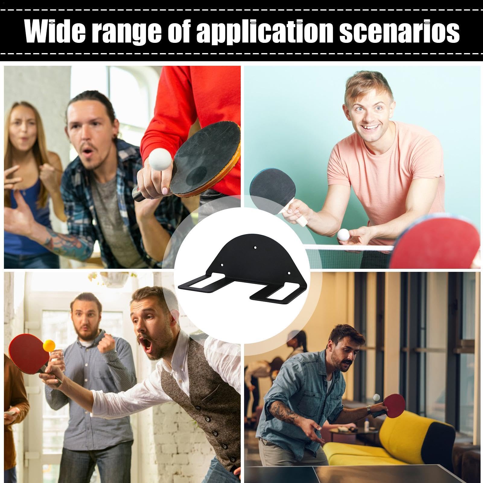 Supporto Da Parete Per Racchette Ping Pong - Porta 4 Racchette E 6 Palline, In Acciaio, Per Sala Giochi - Foto 7