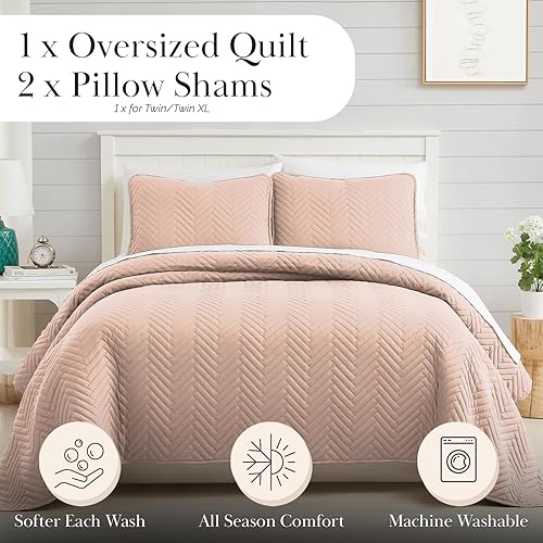 Miniatura 2 de Southshore Fine Living, Inc. Juego de ropa de cama de gran tamaño ligero, tela prelavada, colcha suave de 3 piezas con dos fundas a juego (108