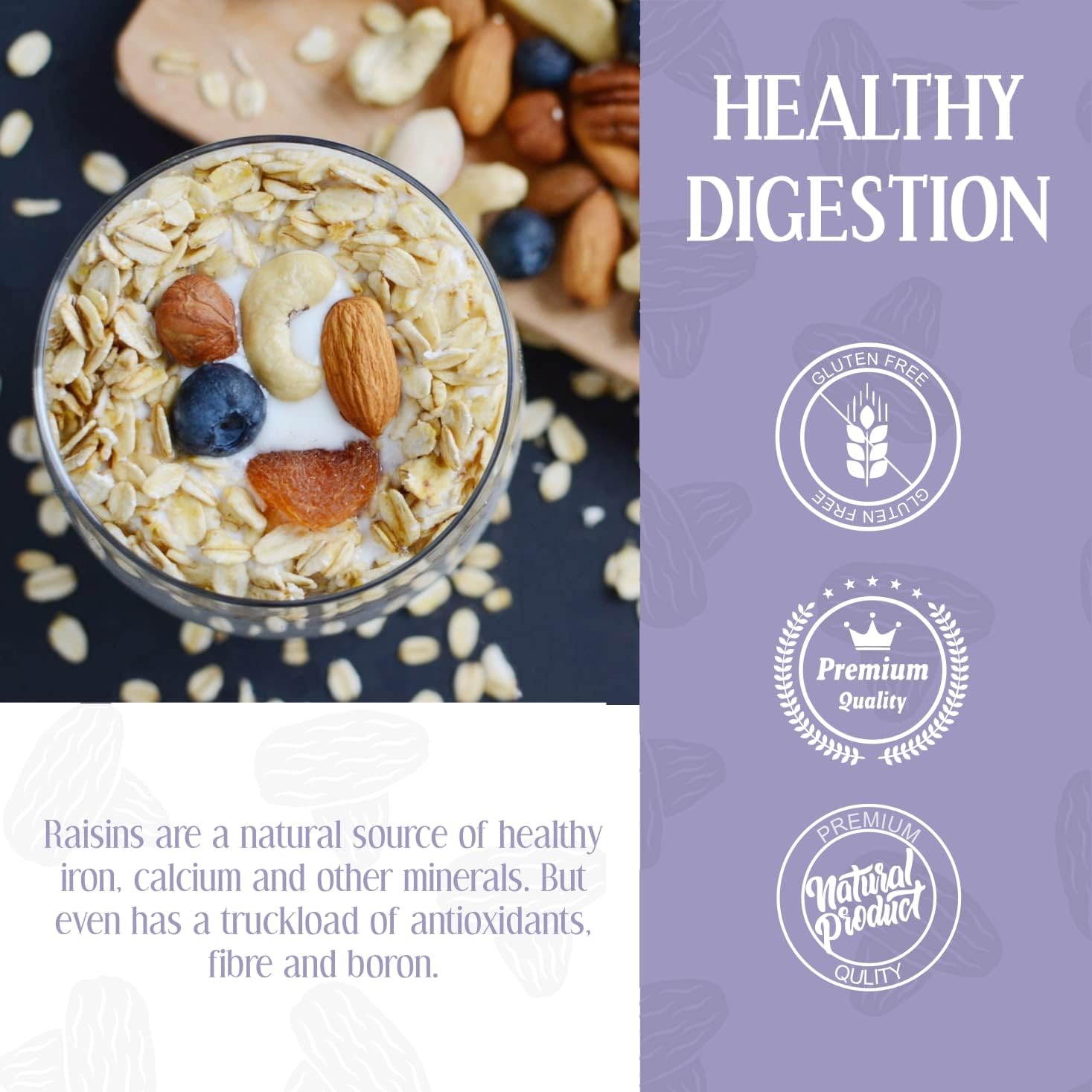 Afghani Black Raisins with seed | Kali Kishmish | Kala Munakka Dry Fruit | Kali Draksh | High in Anti-oxidants | Healthy & Delicious | 250g