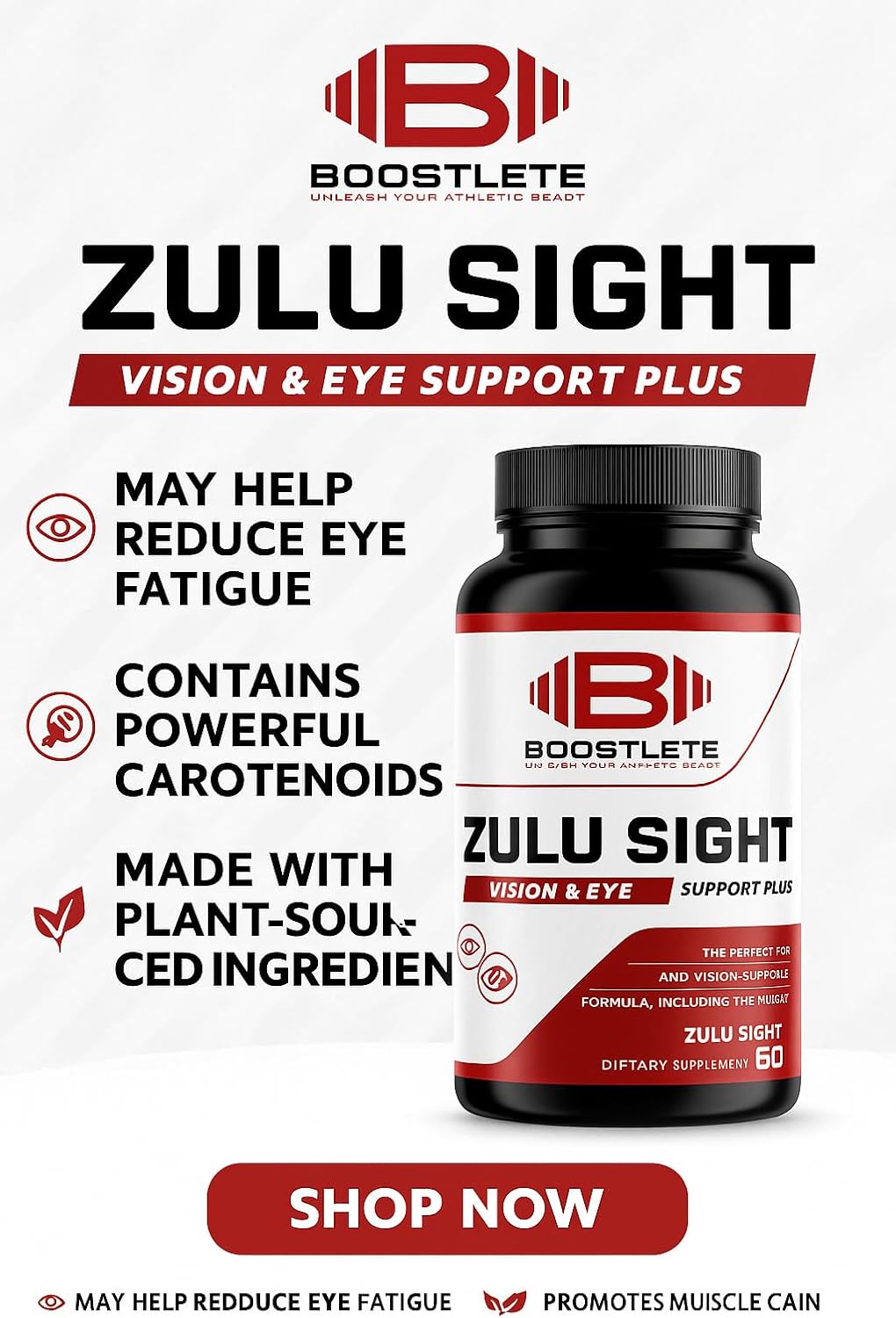 Zulu Sight – Vision & Eye Support Supplement with Lutein, Zeaxanthin, Bilberry & Greens Blend – 60 Capsules