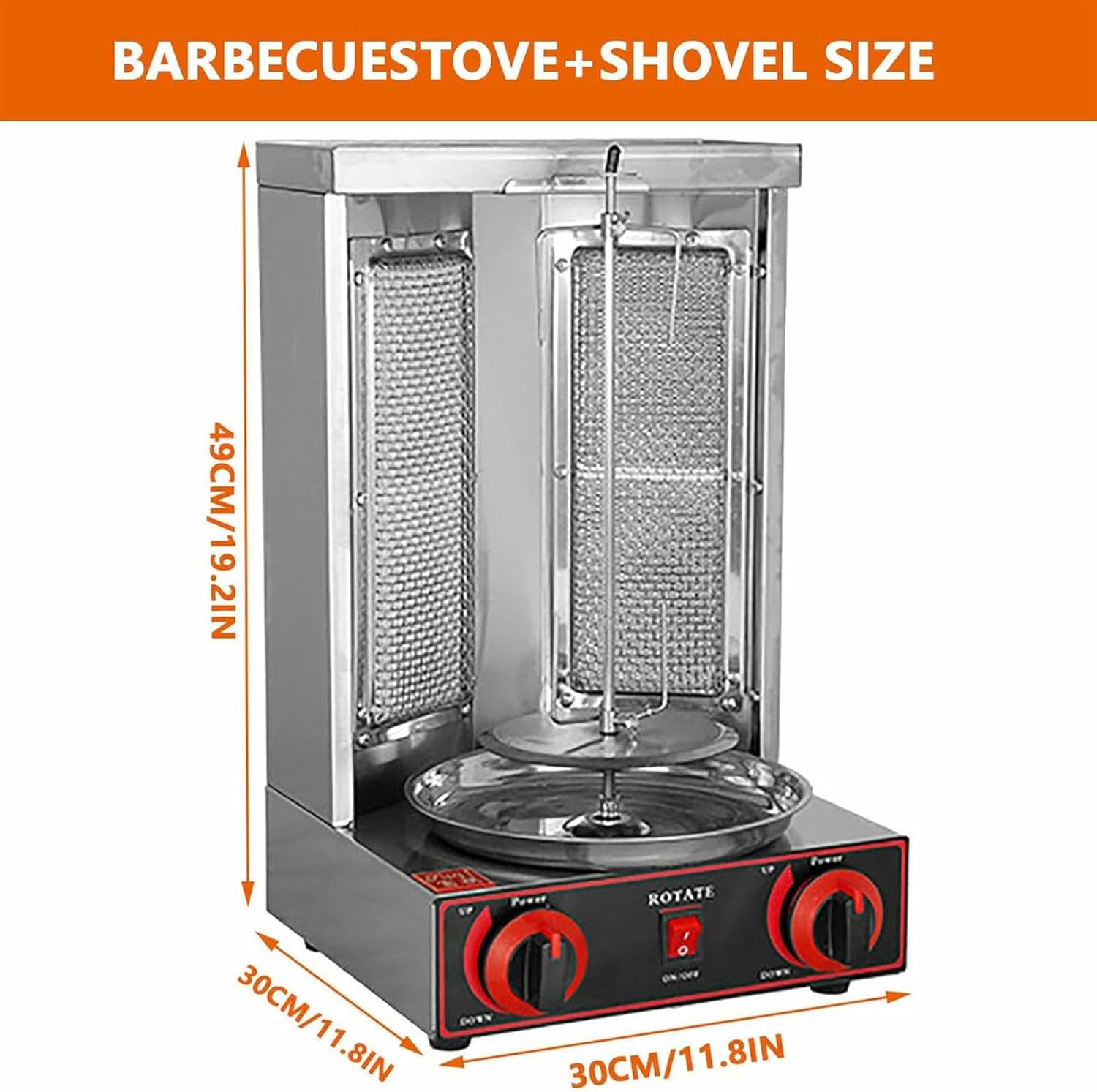 Shawarma Doner Kebab Machine Propane Kebab Grill Vertical Broiler Gyro Meat Rotisserie with 2 Burners for Commercial Home Kitchen,barbecuestove