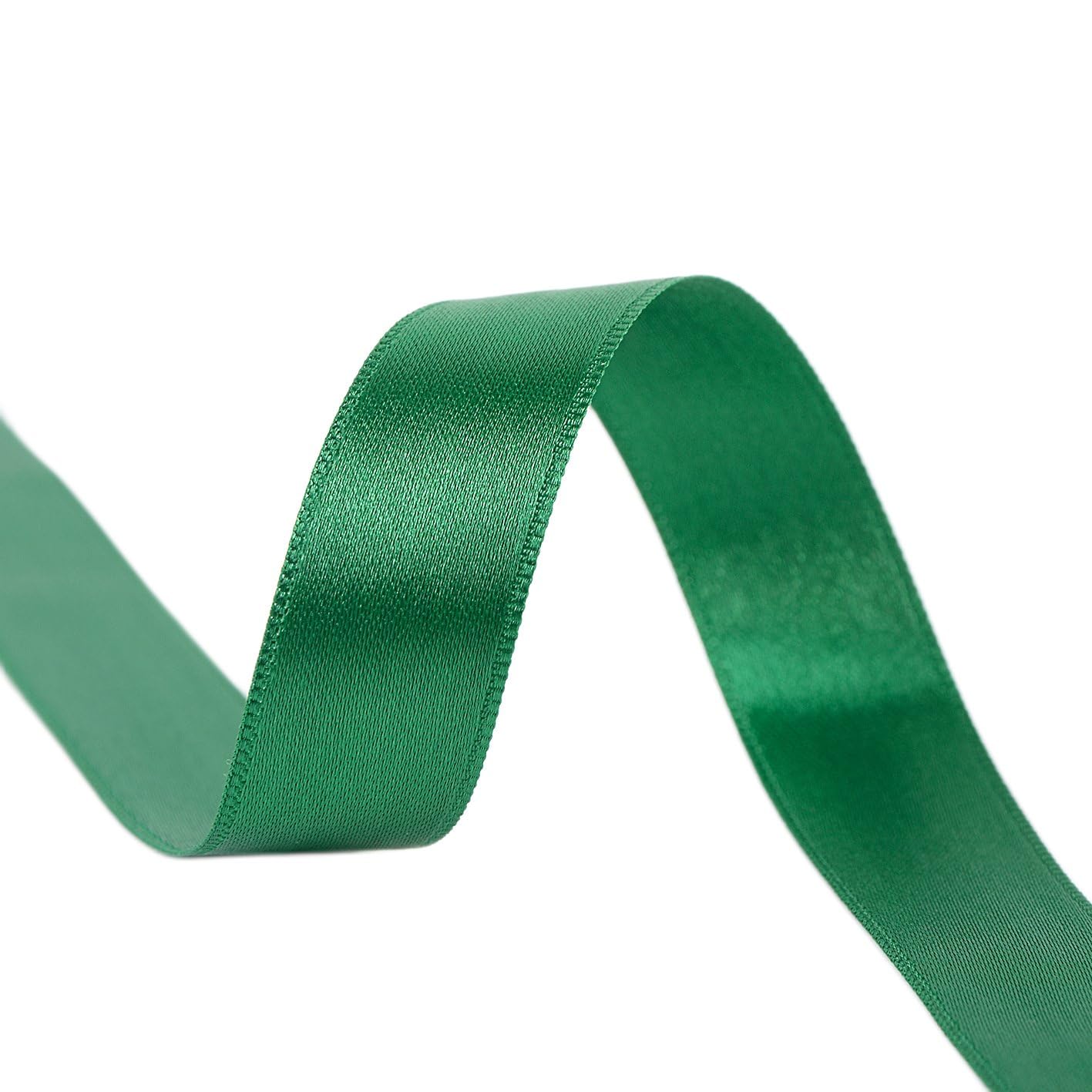 Bobina 40 m nastro di raso double face realizzato in Francia verde kaki - misura 25 mm