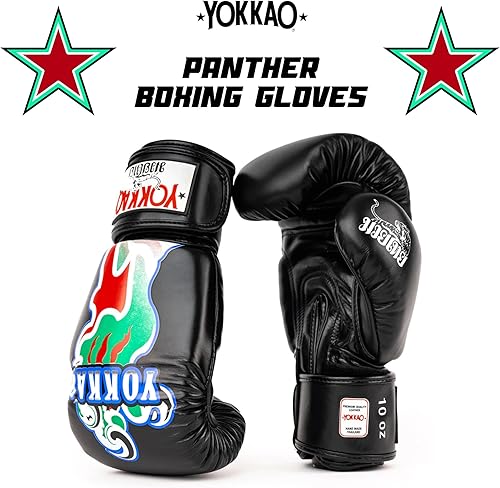 Miniatura 3 de YOKKAO Guantes de boxeo Muay Thai transpirables de diseño  Guantes de entrenamiento y combate de cuero premium para hombres y mujeres  Guantes de