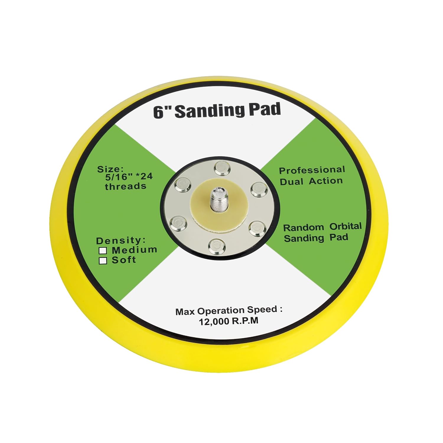 Ouya 2PCS 6 Inch (150mm) 5/16"-24 Thread PU Hook&Loop Backer Backing Pad for Air Sander and Dual Action Car Polisher