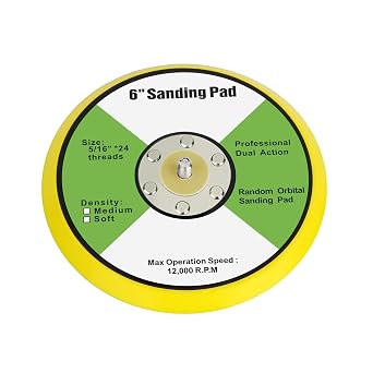 Ouya 2PCS 6 Inch (150mm) 5/16-24 Thread PU Hook&Loop Backer Backing Pad for Air Sander and Dual Action Car Polisher