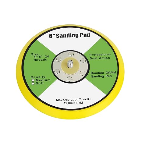 Ouya 2PCS 6 Inch (150mm) 5/16-24 Thread PU Hook&Loop Backer Backing Pad for Air Sander and Dual Action Car Polisher