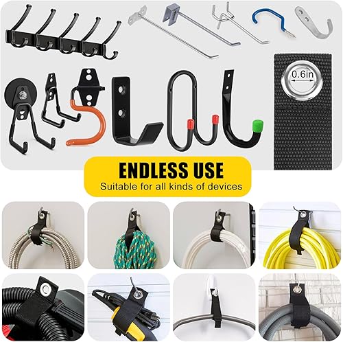 Miniatura 5 de Organizador de cables de extensión, paquete de 8 soportes de cable de extensión de 10 pulgadas, resistente de 1.5 pulgadas de ancho, organizador de