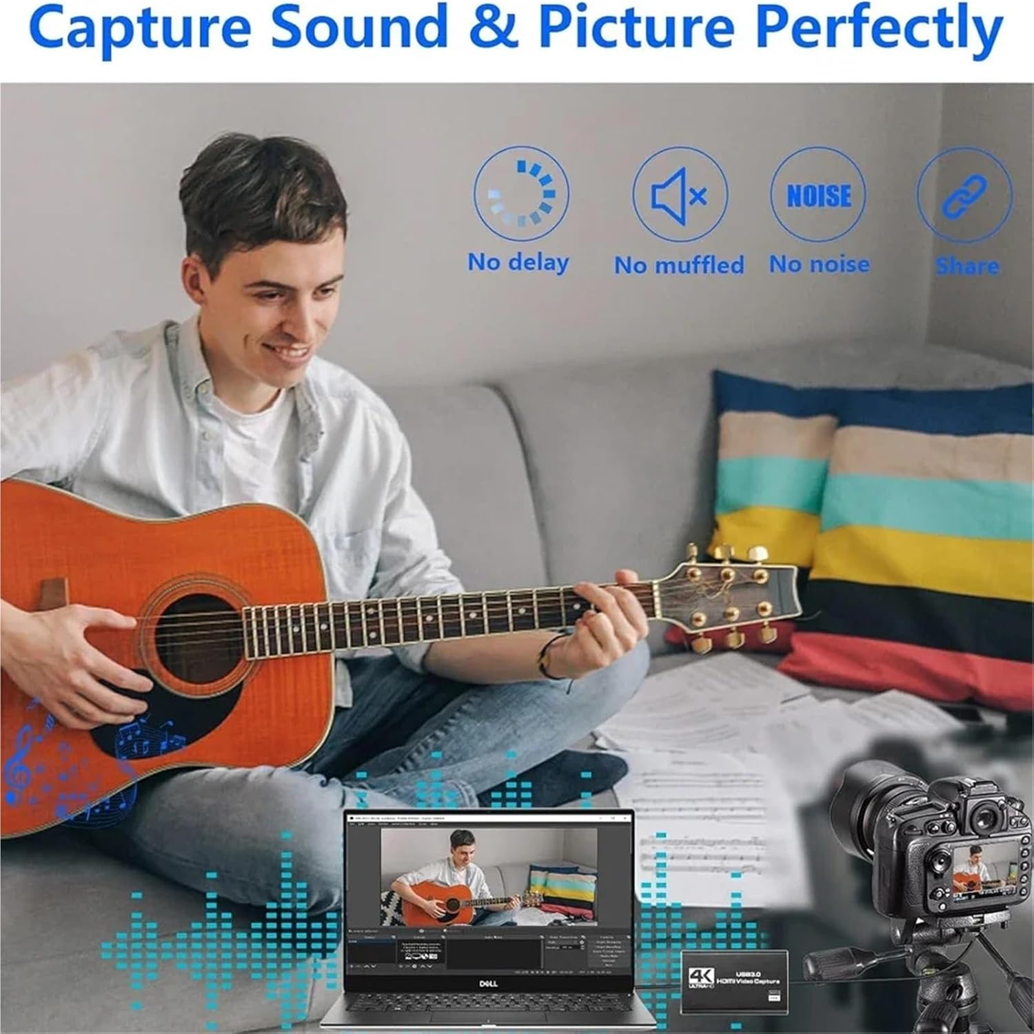 4K HDMI-Compatible Video Capture Card Loop Out for Game Recording Live Streaming 1080P Grabber MS2131 for PS4/5