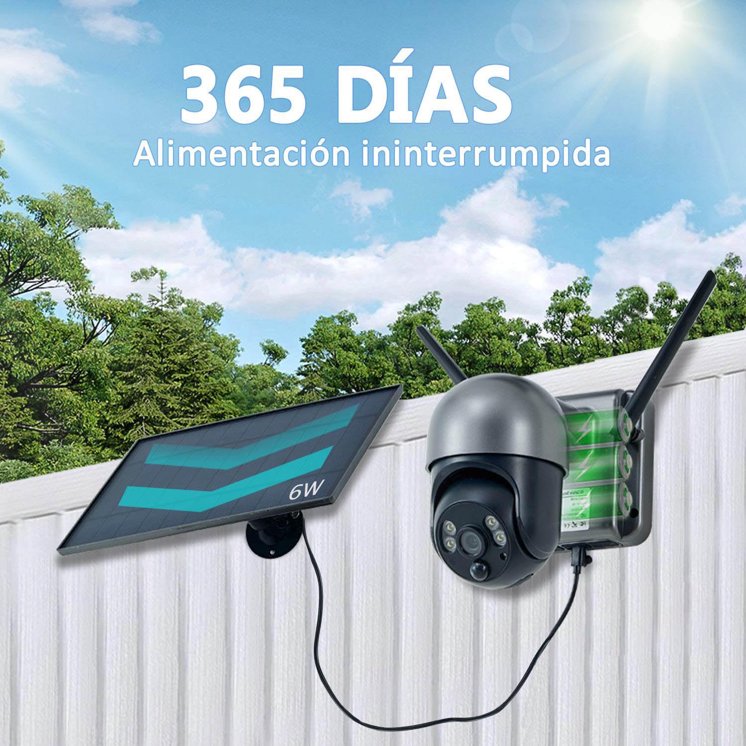 Videovigilancia sin Internet, Camara Vigilancia sin WiFi, Camara Vigilancia sim, Camara 360, Visión Nocturna Colorida, Detección, Almacenamiento en la Nube, Intercomunicador Bidireccional